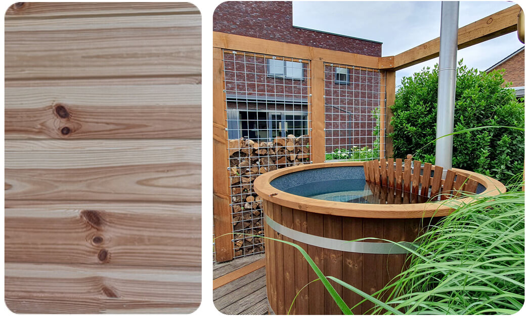 Houtsoorten hottub thermowood ticra outdoor